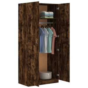 vidaXL Wardrobe Smoked Oak 90x50x200 cm Engineered Wood