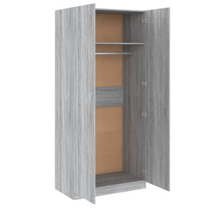 vidaXL Wardrobe Grey Sonoma 90x50x200 cm Engineered Wood