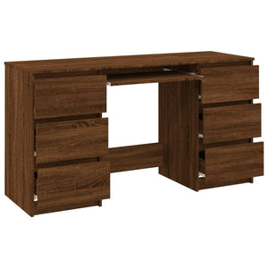 vidaXL Writing Desk Brown Oak 140x50x77 cm Engineered Wood