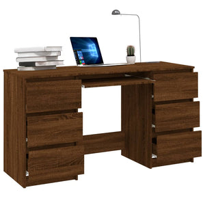 vidaXL Writing Desk Brown Oak 140x50x77 cm Engineered Wood