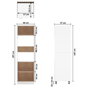 vidaXL Refrigerator Cabinet Grey Sonoma 60x57x207 cm Engineered Wood