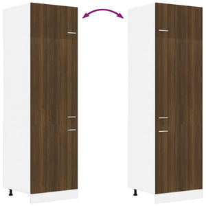 vidaXL Refrigerator Cabinet Brown Oak 60x57x207 cm Engineered Wood