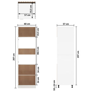 vidaXL Refrigerator Cabinet Brown Oak 60x57x207 cm Engineered Wood