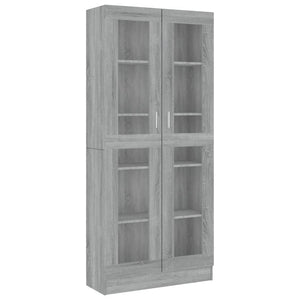 vidaXL Vitrine Cabinet Grey Sonoma 82.5x30.5x185.5 cm Engineered Wood