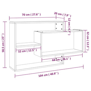 vidaXL Wall Shelf Grey Sonoma 104x20x58.5 cm Engineered Wood