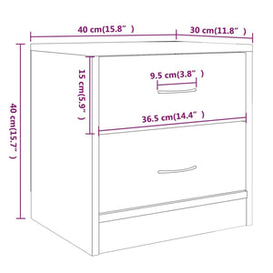 vidaXL Bedside Cabinets 2 pcs Brown Oak 40x30x40 cm Engineered Wood