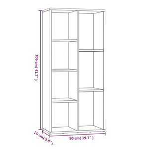 vidaXL Book Cabinet Grey Sonoma 50x25x106 cm