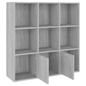 vidaXL Book Cabinet Grey Sonoma 98x30x98 cm