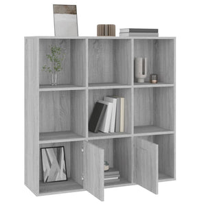 vidaXL Book Cabinet Grey Sonoma 98x30x98 cm