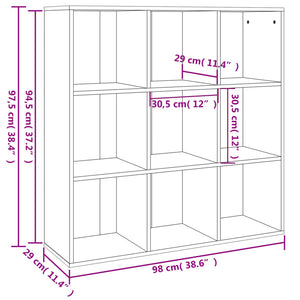 vidaXL Book Cabinet Smoked Oak 98x29x97.5 cm