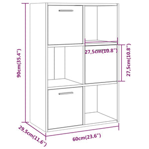 vidaXL Storage Cabinet Grey Sonoma 60x29.5x90 cm