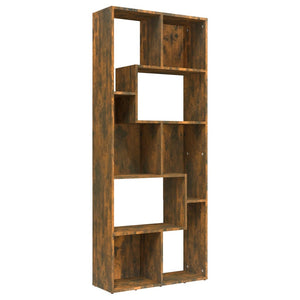 vidaXL Book Cabinet Smoked Oak 67x24x161 cm Engineered Wood