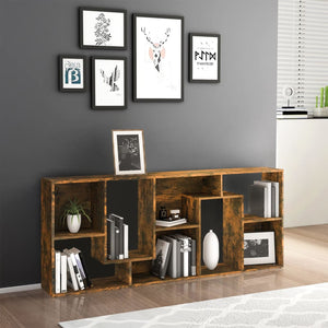 vidaXL Book Cabinet Smoked Oak 67x24x161 cm Engineered Wood