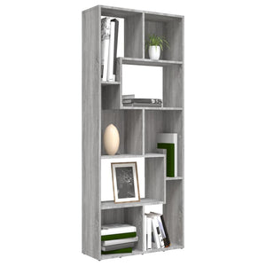 vidaXL Book Cabinet Grey Sonoma 67x24x161 cm Engineered Wood