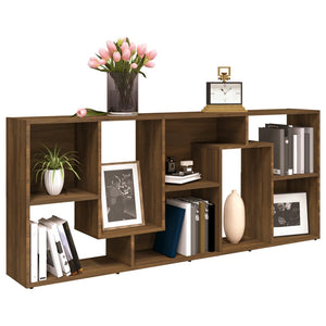 vidaXL Book Cabinet Brown Oak 67x24x161 cm Engineered Wood