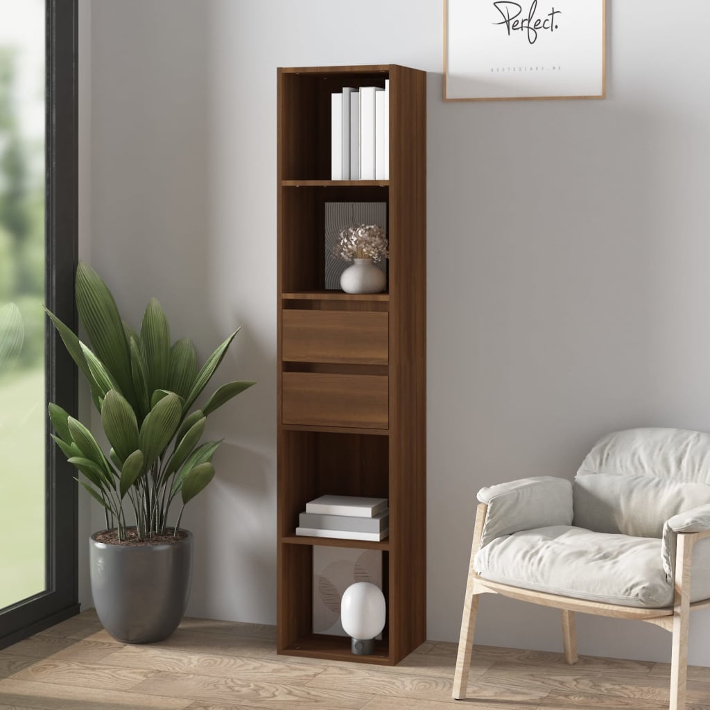 vidaXL Book Cabinet Brown Oak 36x30x171 cm Engineered Wood