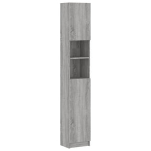 vidaXL Bathroom Cabinet Grey Sonoma 32x25.5x190 cm Engineered Wood