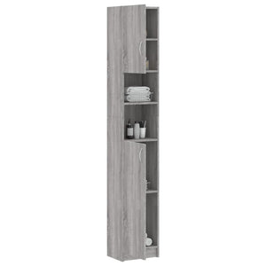 vidaXL Bathroom Cabinet Grey Sonoma 32x25.5x190 cm Engineered Wood