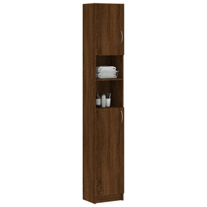 vidaXL Bathroom Cabinet Brown Oak 32x25.5x190 cm Engineered Wood