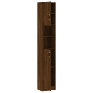 vidaXL Bathroom Cabinet Brown Oak 32x25.5x190 cm Engineered Wood