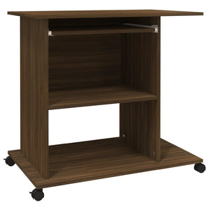 vidaXL Computer Desk Brown Oak 80x50x75 cm Engineered Wood