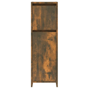 vidaXL Bathroom Cabinet Smoked Oak 30x30x95 cm Engineered Wood