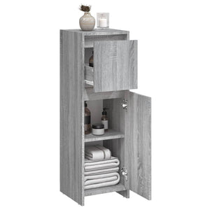 vidaXL Bathroom Cabinet Grey Sonoma 30x30x95 cm Engineered Wood