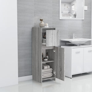 vidaXL Bathroom Cabinet Grey Sonoma 30x30x95 cm Engineered Wood