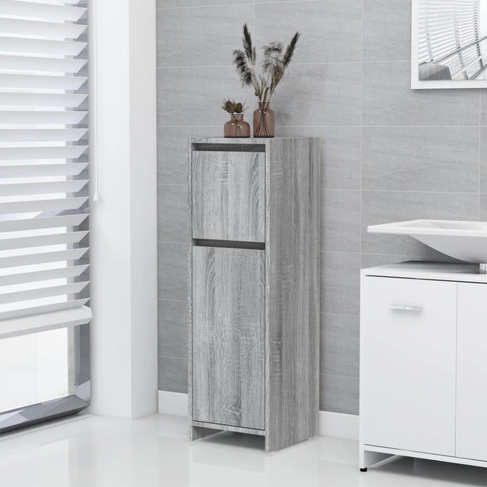 vidaXL Bathroom Cabinet Grey Sonoma 30x30x95 cm Engineered Wood