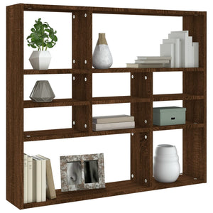 vidaXL Wall Shelf Brown Oak 90x16x78 cm Engineered Wood