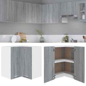 vidaXL Hanging Corner Cabinet Grey Sonoma 57x57x60 cm Engineered Wood