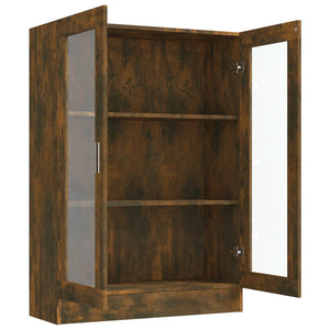 vidaXL Vitrine Cabinet Smoked Oak 82.5x30.5x115 cm Engineered Wood