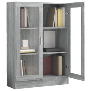 vidaXL Vitrine Cabinet Grey Sonoma 82.5x30.5x115 cm Engineered Wood