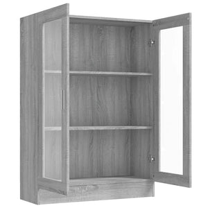 vidaXL Vitrine Cabinet Grey Sonoma 82.5x30.5x115 cm Engineered Wood