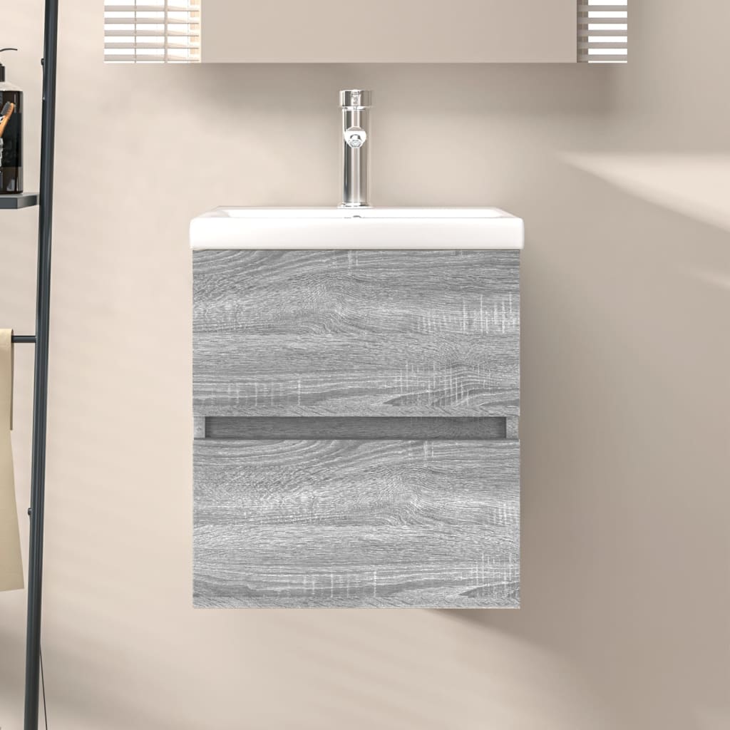 vidaXL Sink Cabinet Grey Sonoma 41x38.5x45 cm Engineered Wood