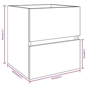 vidaXL Sink Cabinet Brown Oak 41x38.5x45 cm Engineered Wood