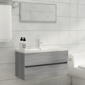 vidaXL Sink Cabinet Grey Sonoma 90x38.5x45 cm Engineered Wood