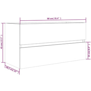 vidaXL Sink Cabinet Grey Sonoma 90x38.5x45 cm Engineered Wood