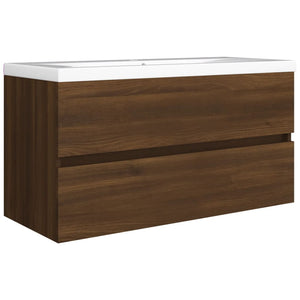 vidaXL Sink Cabinet Brown Oak 90x38.5x45 cm Engineered Wood