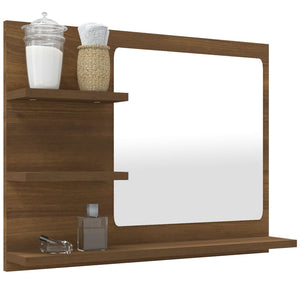 vidaXL Bathroom Mirror Brown Oak 60x10.5x45 cm Engineered Wood