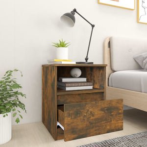 vidaXL Bedside Cabinet Smoked Oak 40x40x50 cm Engineered Wood