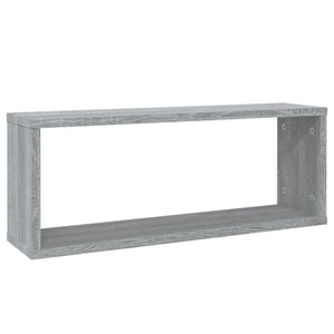 vidaXL Wall Cube Shelves 2 pcs Grey Sonoma 60x15x23 cm Engineered Wood