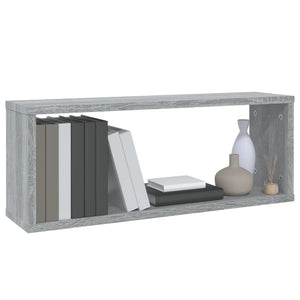 vidaXL Wall Cube Shelves 2 pcs Grey Sonoma 60x15x23 cm Engineered Wood