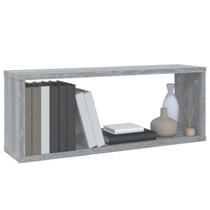 vidaXL Wall Cube Shelves 4 pcs Grey Sonoma 60x15x23 cm Engineered Wood