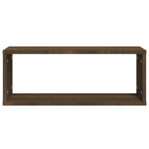 vidaXL Wall Cube Shelves 2 pcs Brown Oak 60x15x23 cm Engineered Wood