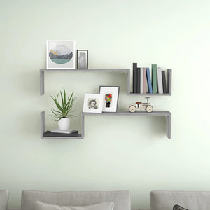 vidaXL Wall Shelves 2 pcs Grey Sonoma 100x15x20 cm Engineered Wood