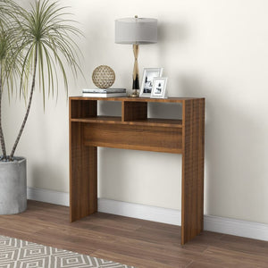 vidaXL Console Table Brown Oak 78x30x80 cm Engineered Wood