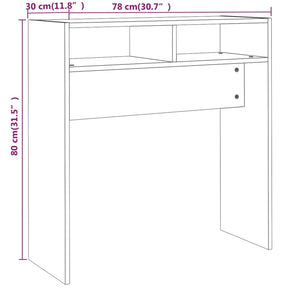 vidaXL Console Table Brown Oak 78x30x80 cm Engineered Wood