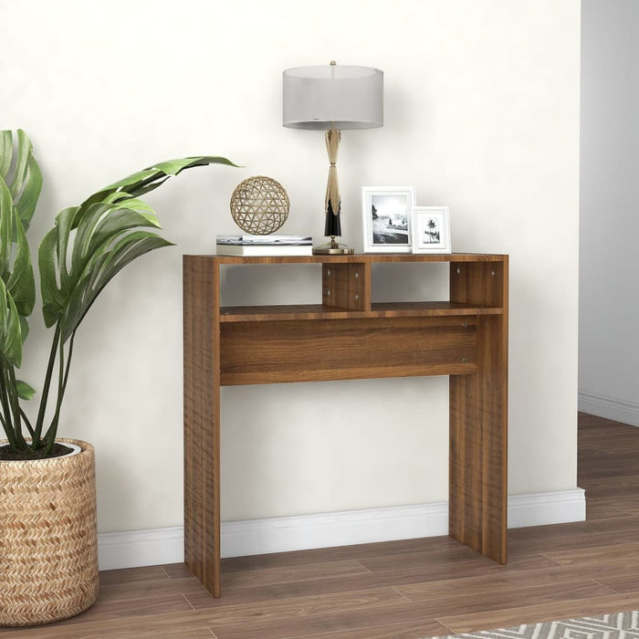 vidaXL Console Table Brown Oak 78x30x80 cm Engineered Wood