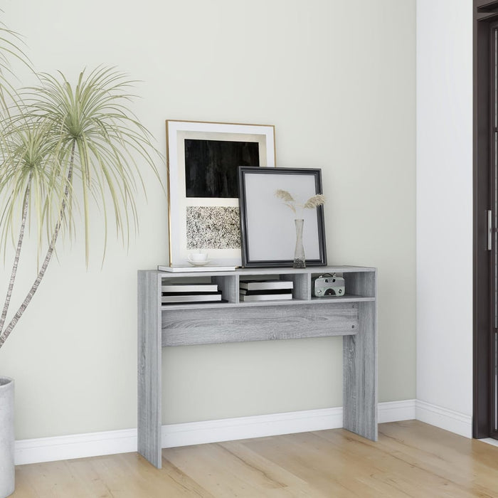 vidaXL Console Table Grey Sonoma 105x30x80 cm Engineered Wood